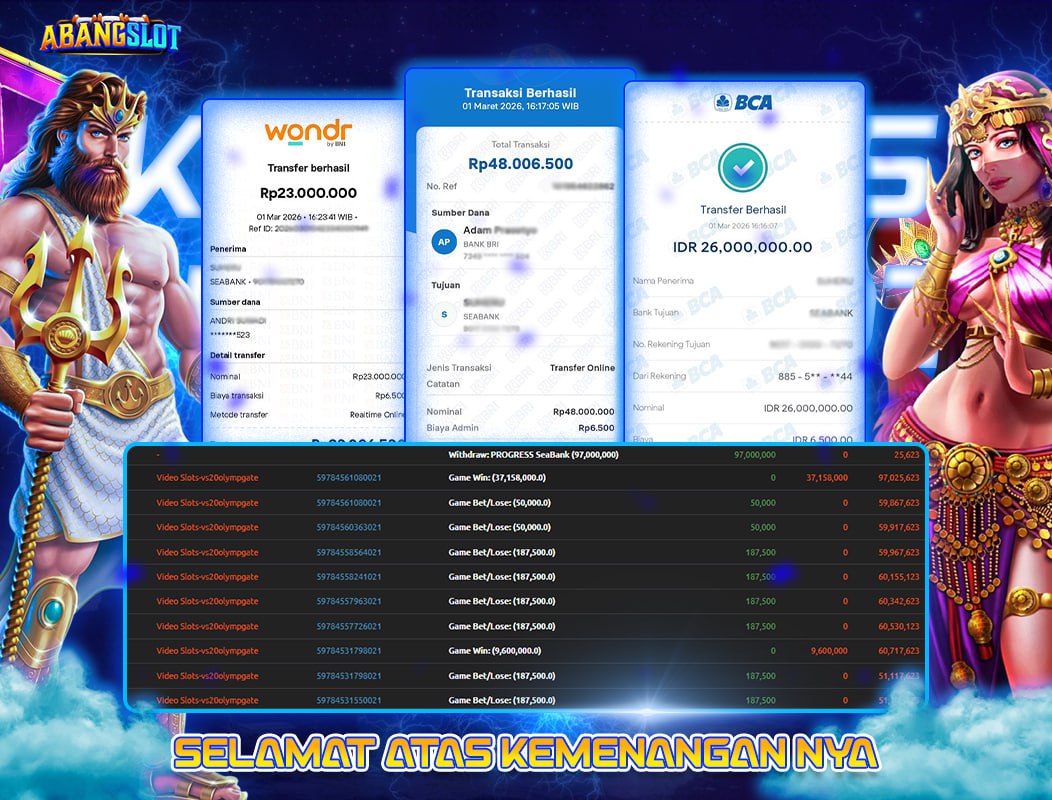 ABANGSLOT - JACKPOT SEBESAR RP.97,000,000,- DI GAME GATES OF OLYMPUS 