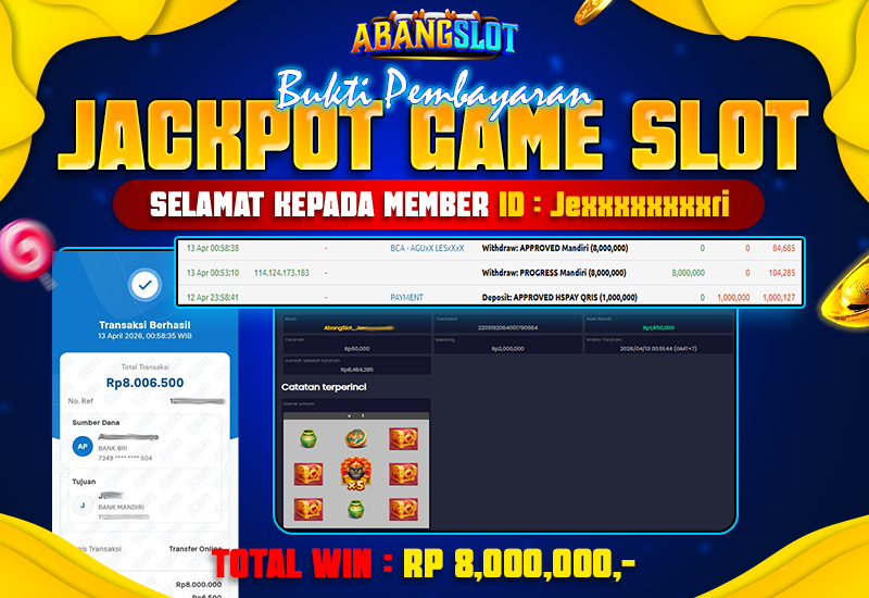 ABANGSLOT - MAXWIN SEBESAR RP. 8,000,000 LUCKY JAGUAR (JILI)